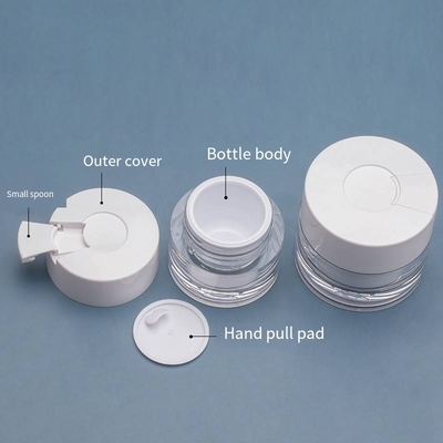 New cosmetic packaging 15g/30g/50g white-cap with measuring spoon facial cream bottle - travel-sized dispensing jar
