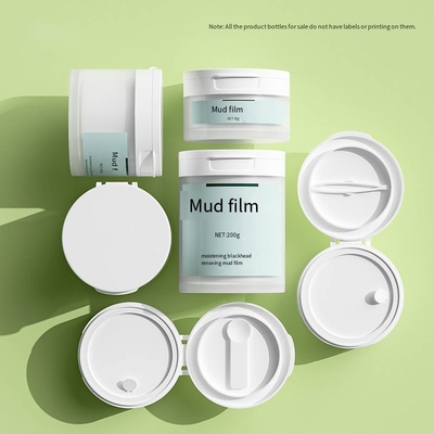 Cosmetic packaging frosted flip top cream jar 50-150g with spoon packaging bottle