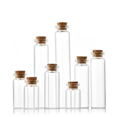 30ml/50ml/100ml Glass Bottles with Natural Cork Stoppers and Optional Decoration for Eco-Friendly Cosmetic Packaging