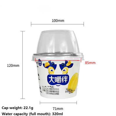 Glass and PP Material Plastic Cup with 300ml Capacity and Silicone Ring Sealing