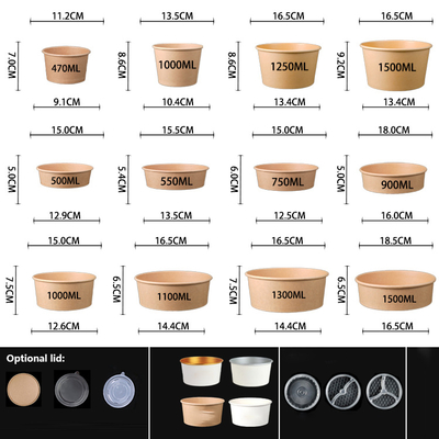 Customizable Disposable Bowl for Takeout Food Packaging with Custom Logo Printing and Aluminum Foil and Cardboard Material