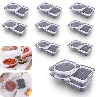 PP Disposable Bowl for Sauces and Dressings Microwaveable Leak-Proof Sealing 5-50ml Capacity Easy-Tear Opening 8-15cm Length