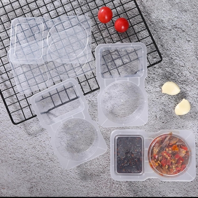 PP Disposable Bowl for Sauces and Dressings Microwaveable Leak-Proof Sealing 5-50ml Capacity Easy-Tear Opening 8-15cm Length