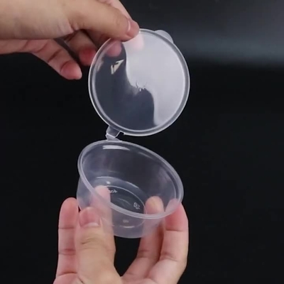 Disposable bowl for food delivery packaging sauces seasonings side dishes with integrated design and transparent color