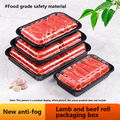 Wholesale disposable meat roll box food grade high-grade plastic box antifreeze meat slice box with lid