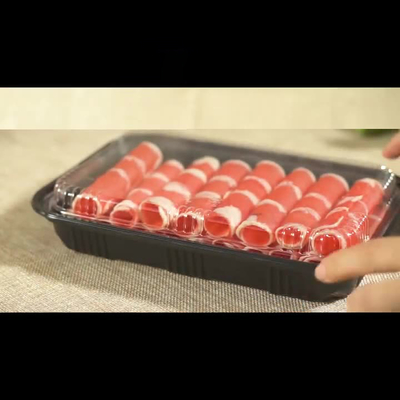 Wholesale disposable meat roll box food grade high-grade plastic box antifreeze meat slice box with lid