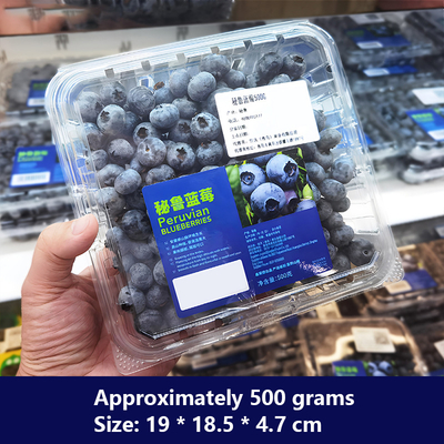 Blueberry box Disposable bowl designed for supermarket/fruit store packaging with transparent PET material