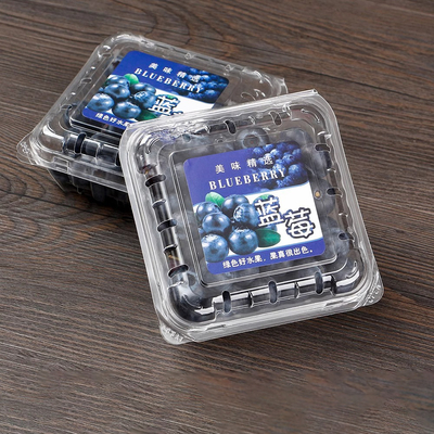 Blueberry box Disposable bowl designed for supermarket/fruit store packaging with transparent PET material