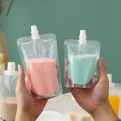 Transparent disposable finished product bag suction bag milk tea yogurt soy milk traditional Chinese medicine liquid packaging bag self-supporting beverage bag