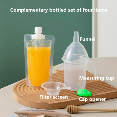 Transparent disposable finished product bag suction bag milk tea yogurt soy milk traditional Chinese medicine liquid packaging bag self-supporting beverage bag