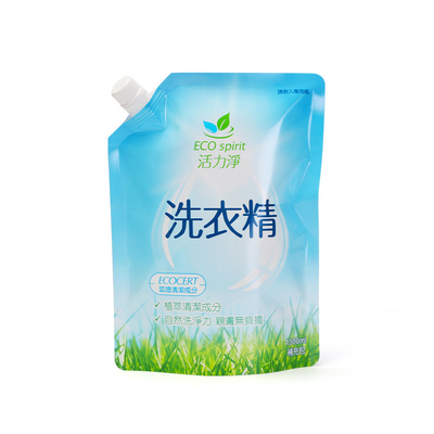 Manufacturer's laundry detergent packaging bag with spout 2kg 1kg self-supporting finished product bag customization