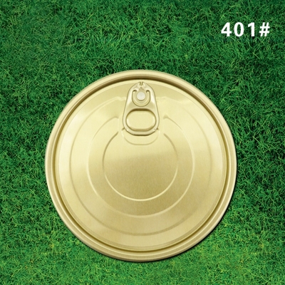 Yellow and White Coated Can Lids for Easy-Open Packaging 401 Size 63mm Diameter Customizable Design Material Choice
