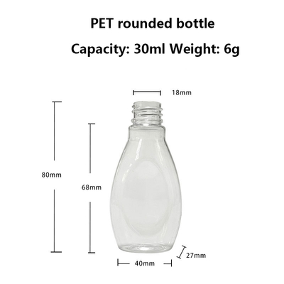 Spray Bottle PET Round Shoulder Flat Bottle 30ml 80*40mm 6g White/Black/Blue/Transparent