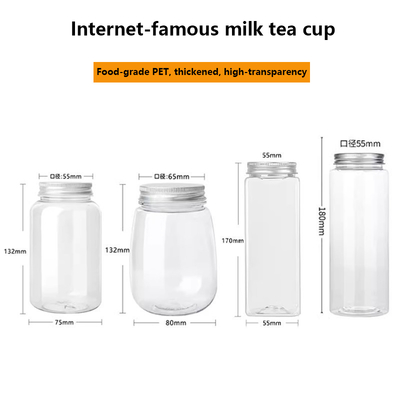 Eco-Friendly PET Plastic Cup for Milk Tea Shop Capacity Under 100mL No Logo Printing Suitable for Milk Tea Beverages Juice