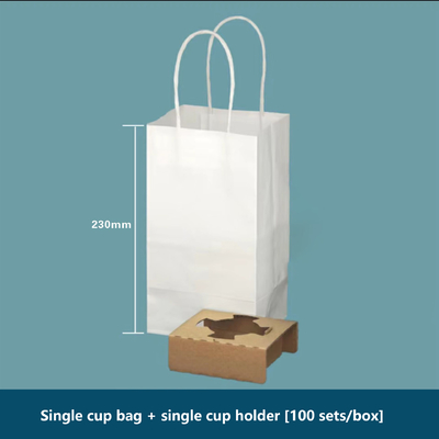 Finished Bags for Advertising and Promotion Paper Bag Shape Tote Bag for Milk Tea or Coffee with Color Printing Process