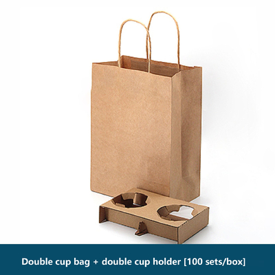 Finished Bags for Advertising and Promotion Paper Bag Shape Tote Bag for Milk Tea or Coffee with Color Printing Process