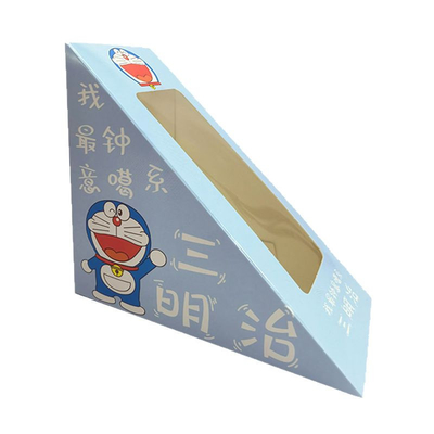 Customizable disposable bakery packaging for desserts, cakes, and sandwiches, featuring a transparent window and biodegradable materials