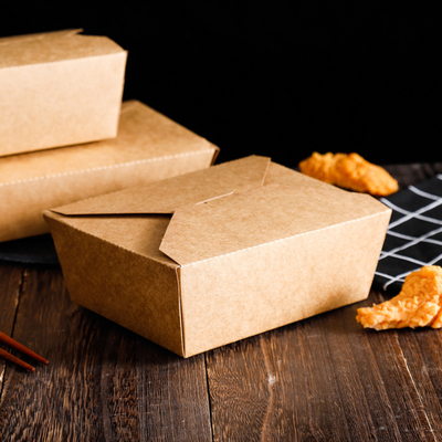 Disposable Kraft Paper Lunch Box LOGO Takeaway Package Salad Snack Fried Chicken Box French Fries Box