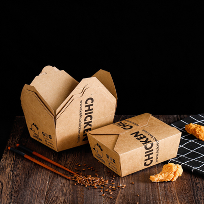 Disposable Kraft Paper Lunch Box LOGO Takeaway Package Salad Snack Fried Chicken Box French Fries Box