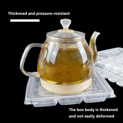 Transparent Dumpling Box Disposable Bowl with Pillar Design and Eco-friendly PP Material for Storing and Dividing Dumplings