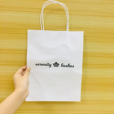 OEM Fancy White Paper Gift Bags With Handles packaging for clothes shoes