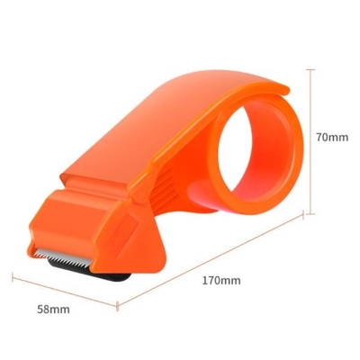 Portable Packing Tape Cutter ABS Material Orange Color 50x40mm Tape Size