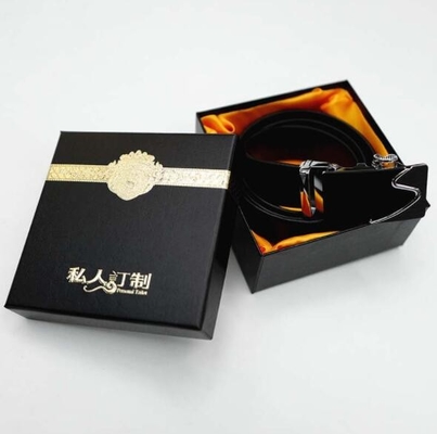 UV Engrave Belt Packing Box Fancy Noble Black Silver Cardboard Paper