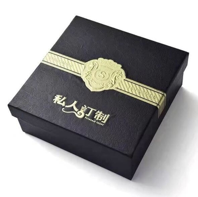 UV Engrave Belt Packing Box Fancy Noble Black Silver Cardboard Paper