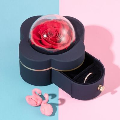 Clover Shape Eco Friendly Jewelry Boxes Four Leaf With Acrylic Transparent Cover