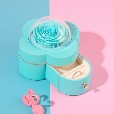 Clover Shape Eco Friendly Jewelry Boxes Four Leaf With Acrylic Transparent Cover
