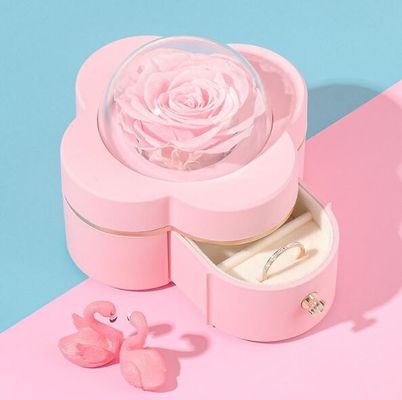 Clover Shape Eco Friendly Jewelry Boxes Four Leaf With Acrylic Transparent Cover
