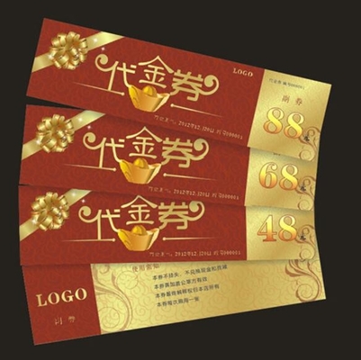 CMYK printing Eco Friendly Paper Custom Logo For Coupon Tickets Lottery