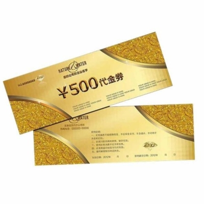 CMYK printing Eco Friendly Paper Custom Logo For Coupon Tickets Lottery