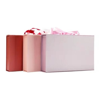 297x224x107mm Shoe Packaging Boxes Foldable Cardboard Boxes With Ribbon Handle