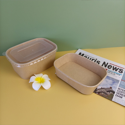Kraft Paper Takeaway Lunch Box Biodegradable Salad Fruit Food Container With Lid