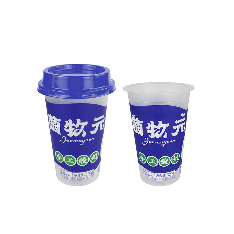 Plastic Cup with Leak-Proof Lid and Independent Straw Hole 0.08mm Thickness Ideal for Cold Drinks 320ml Capacity PS Material