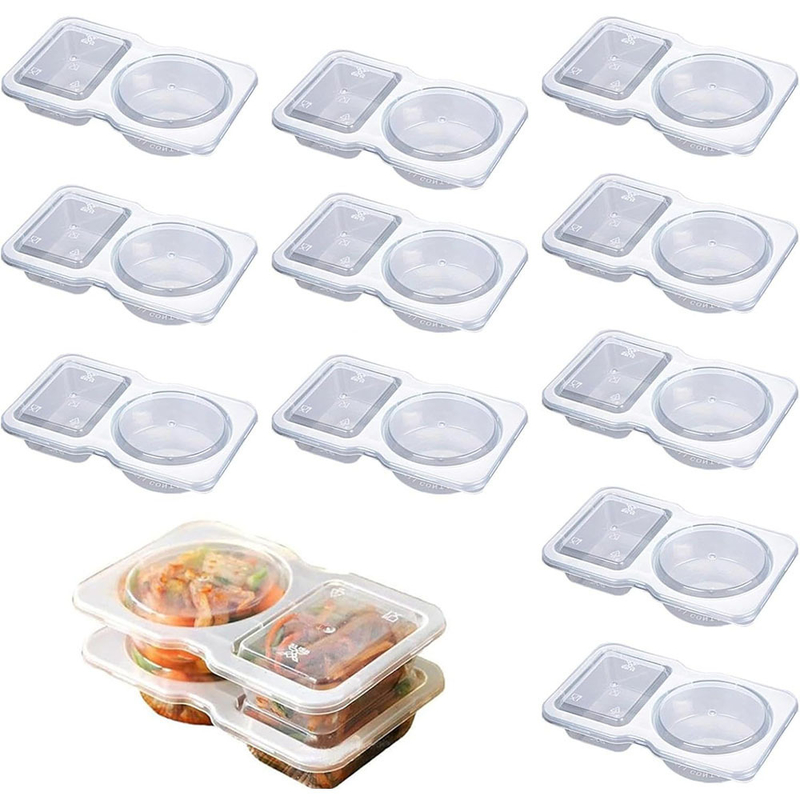 PP Disposable Bowl for Sauces and Dressings Microwaveable Leak-Proof Sealing 5-50ml Capacity Easy-Tear Opening 8-15cm Length