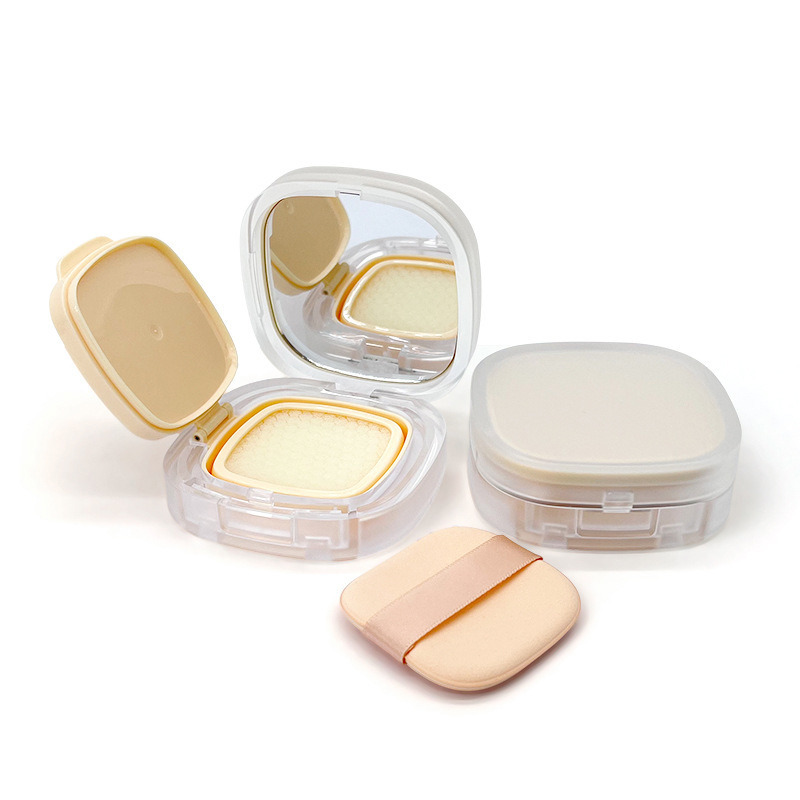 15g Square transparent matte air cushion Cosmetic packaging for Loose powder with Hot stamping and Injection molding
