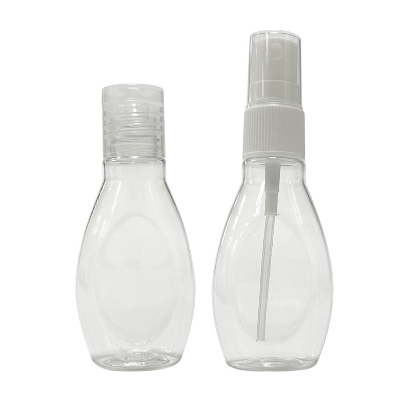 Spray Bottle PET Round Shoulder Flat Bottle 30ml 80*40mm 6g White/Black/Blue/Transparent