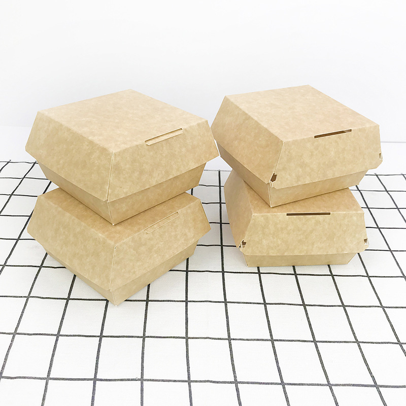 Customizable Disposable Bowl Laminated Hamburger Box Fixed Box 97*105*38mm In-Stock/Custom-Made Food-Grade Laminated 300gsm Agate Laminated Paper