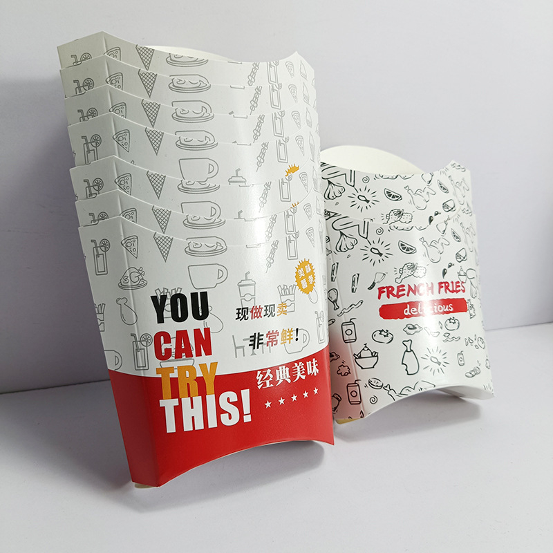 Disposable bowl Customizable White Cardboard French Fries Box Eco-Friendly and Ideal for Popcorn Packaging at Movie Theaters and Snack Bars