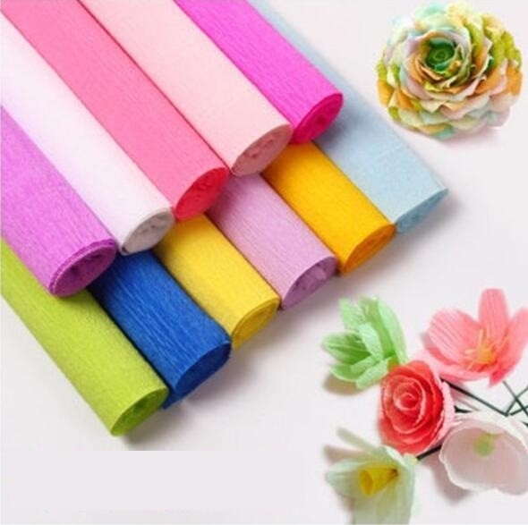 50x250cm Wrapping Crepe Paper Environmental Friendly For DIY Origami Flowers